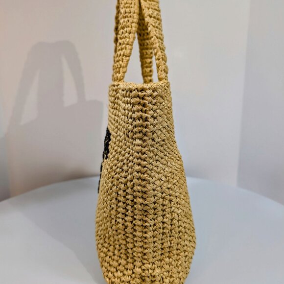 Prada Natural/Beige Small Woven Raffia Tote - Picture 2 of 13
